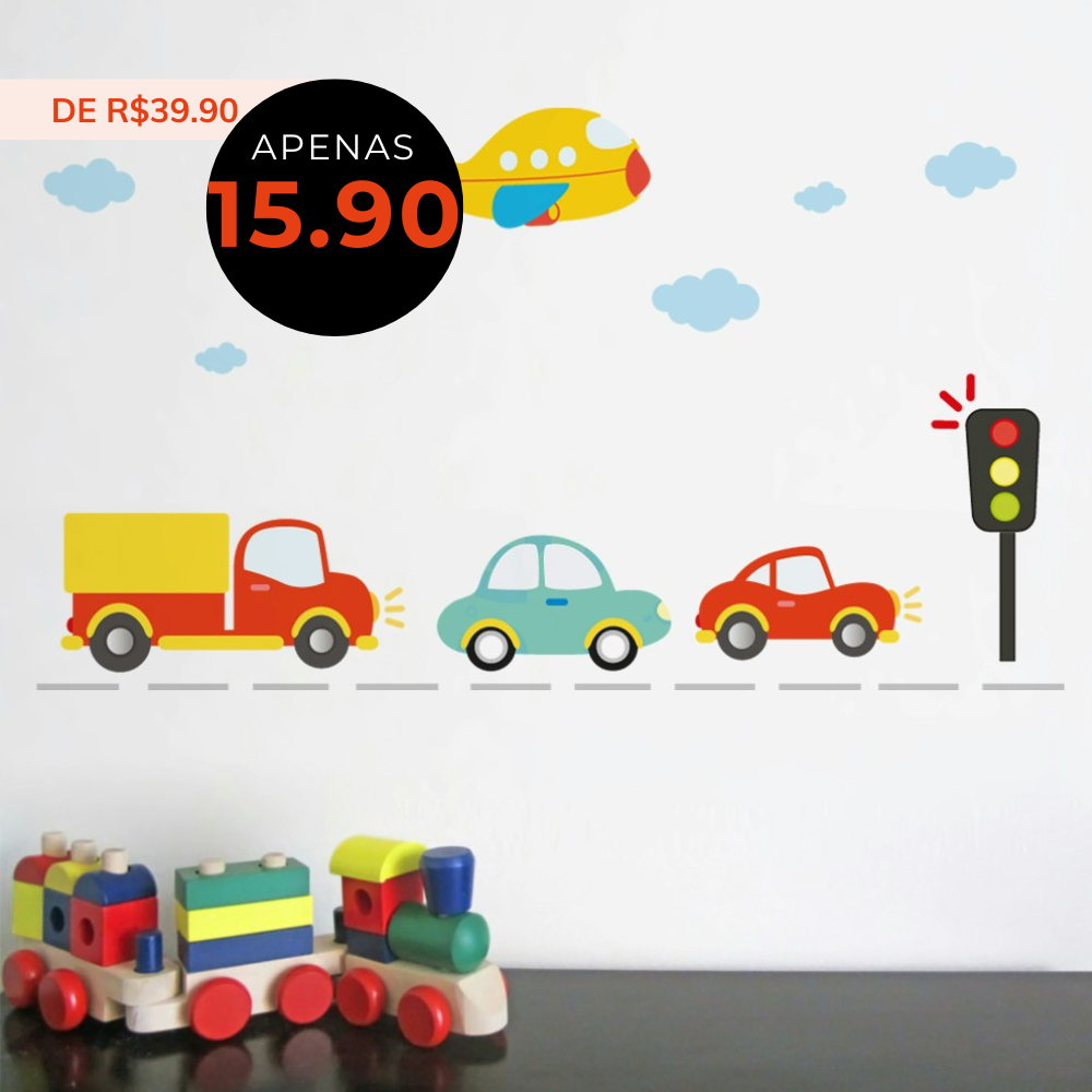 Quarto Transito Carrinho Menino Decore Parede