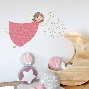 decoracao de parede para quarto de menina fadinha rosa 