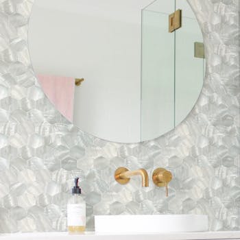 papel de parede madreperola hexagonal lavavel