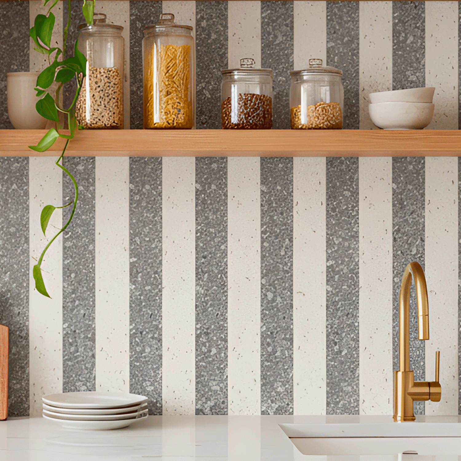 Papel de Parede Lavável Listras Granilite