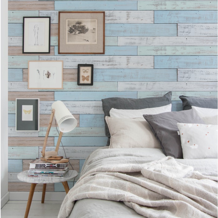Papel De Parede Madeira Rustica Colorida Grudado • adesivo de parede para sala com arvore e florais com folhas perfeito para sua casa, pode ser aplicado em quaisquer ambientes. papel de parede madeira color 3 metros x 44 cm