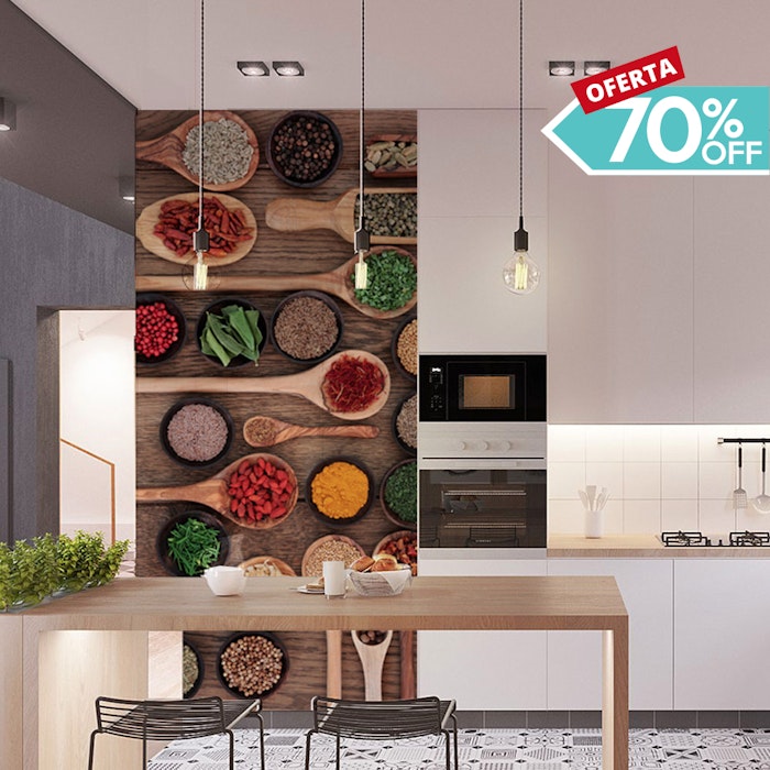 decoração parede tempero painel fotografico