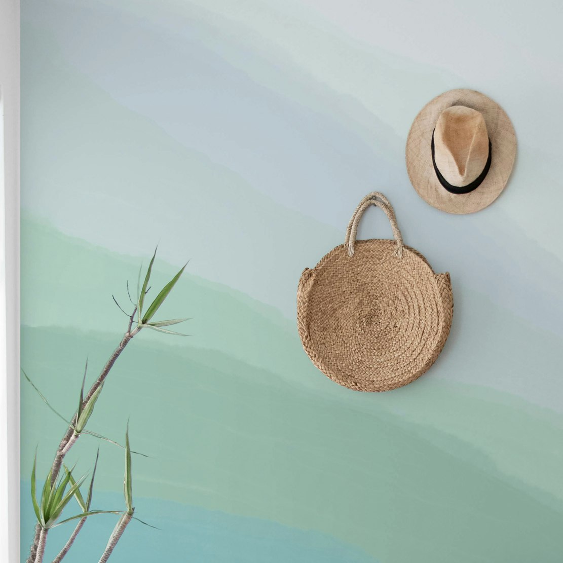 Painel de Parede Ombre Verde  Aquarela