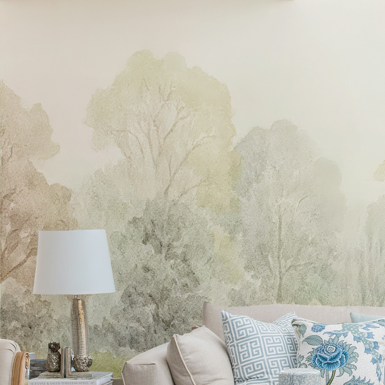 Painel de Parede Aquarelado Verde Natur