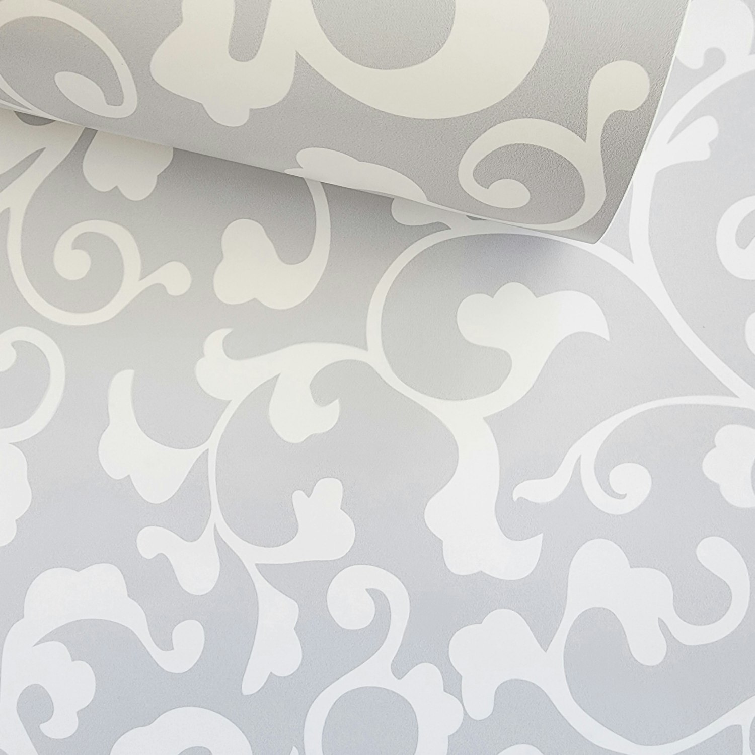 Papel de Parede Cinza Arabesco