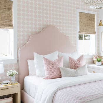 papel de parede  boho rosa bolinhas decoracao quarto