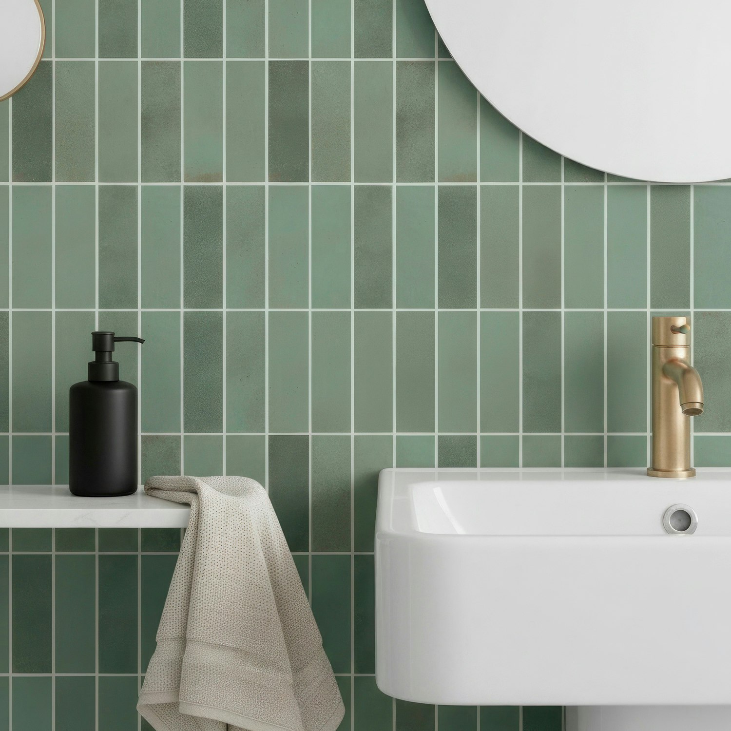 papel de parede lavavel sauge verde musgo para banheiro