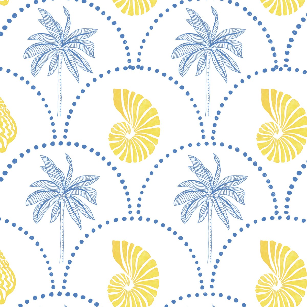 Papel de Parede Azulejo Tropical Mediterrâneo