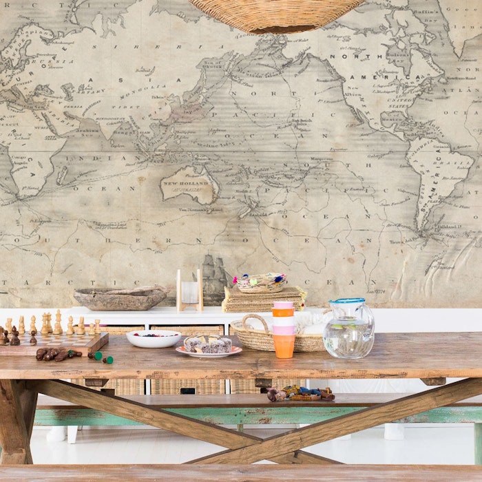 Papel de Parede Mapa Retro