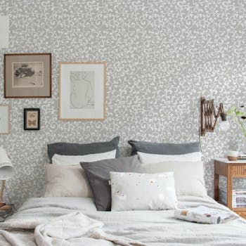 papeis de parede para quarto de casal arabesco cinza decoração atemporal sofisticada
