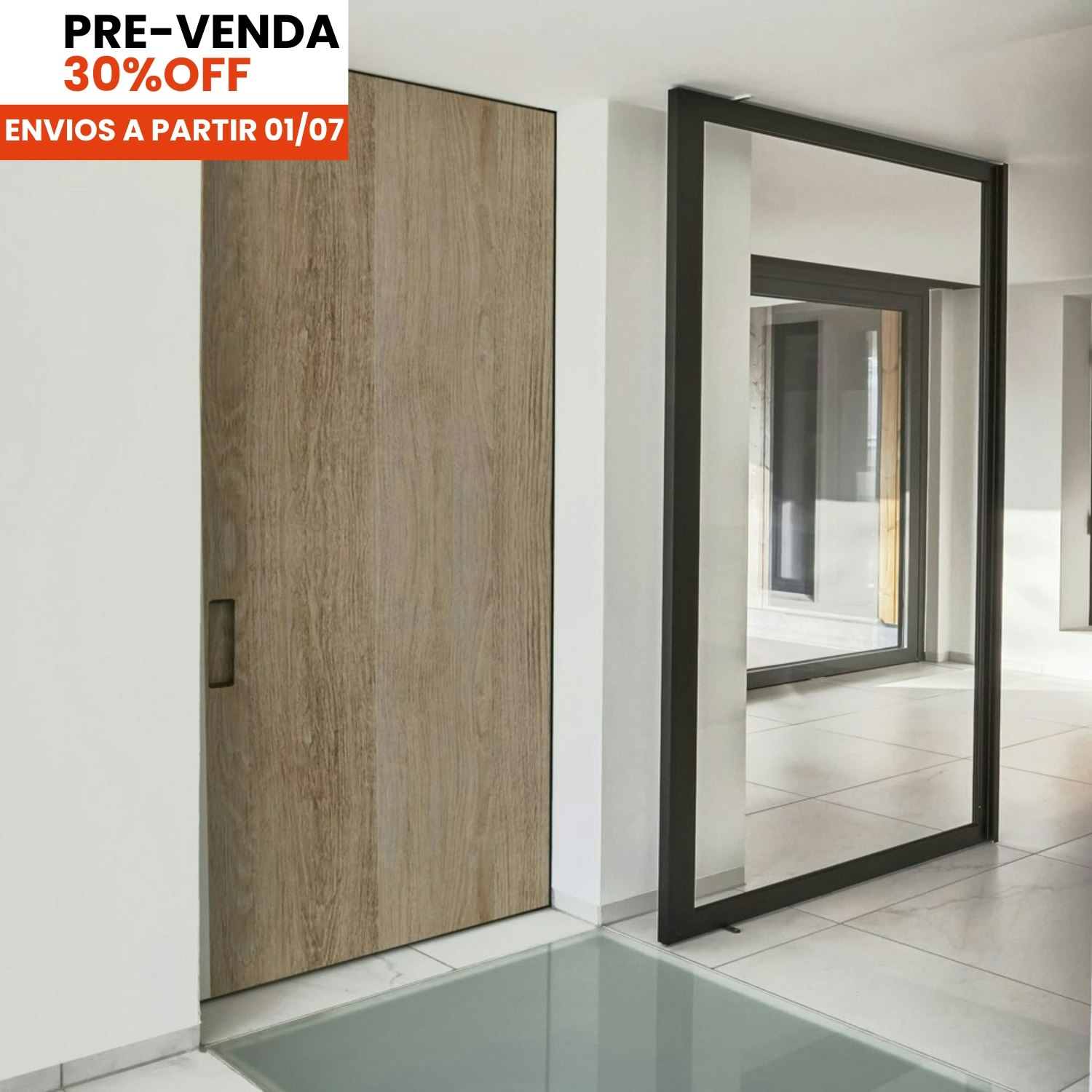 envelopamento de porta amadeirado 