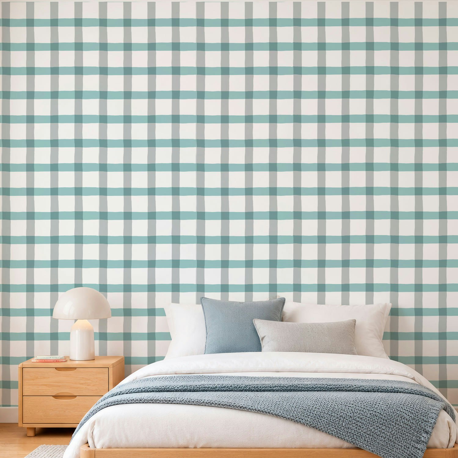 Papel de Parede Xadrez Pincelado | Quarto Infantil