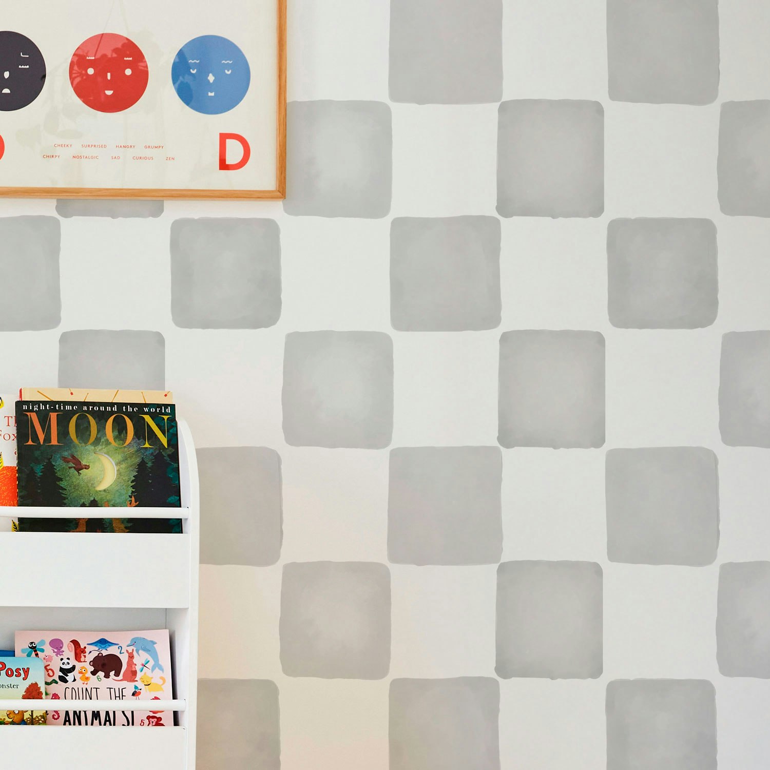 Papel de Parede Xadrez Aquarela Scandi