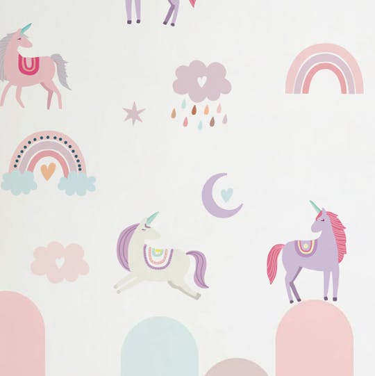 kit de adesivos arco iris e unicornios