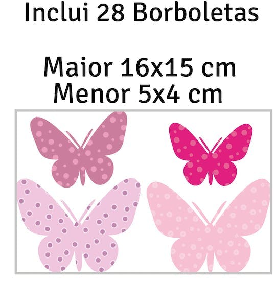 adesivo para parede borboletas quarto menina rosa