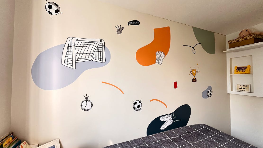 quarto de menino, tema futebol adesivo de parede