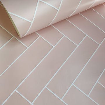 papel parede rosa banheiro