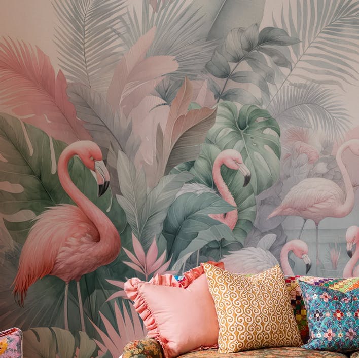 PAINEL DE PAREDE PARA SALA FLAMINGOS