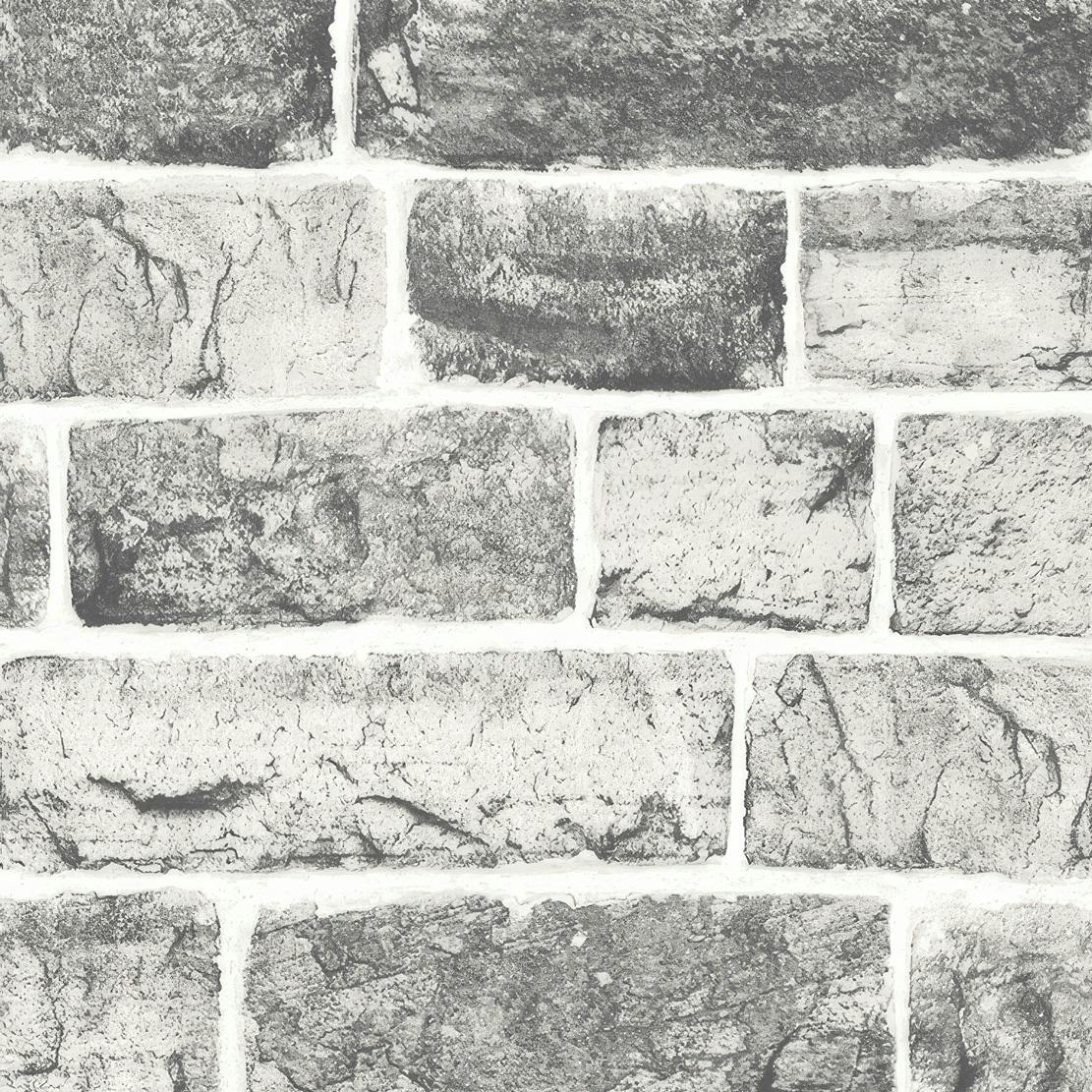 papel de parede tijolinho cinza