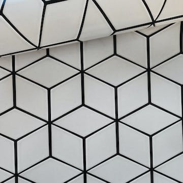 revestimento parede hexagonos