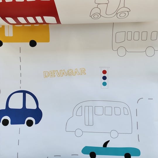 papel de parede infantil carrinhos